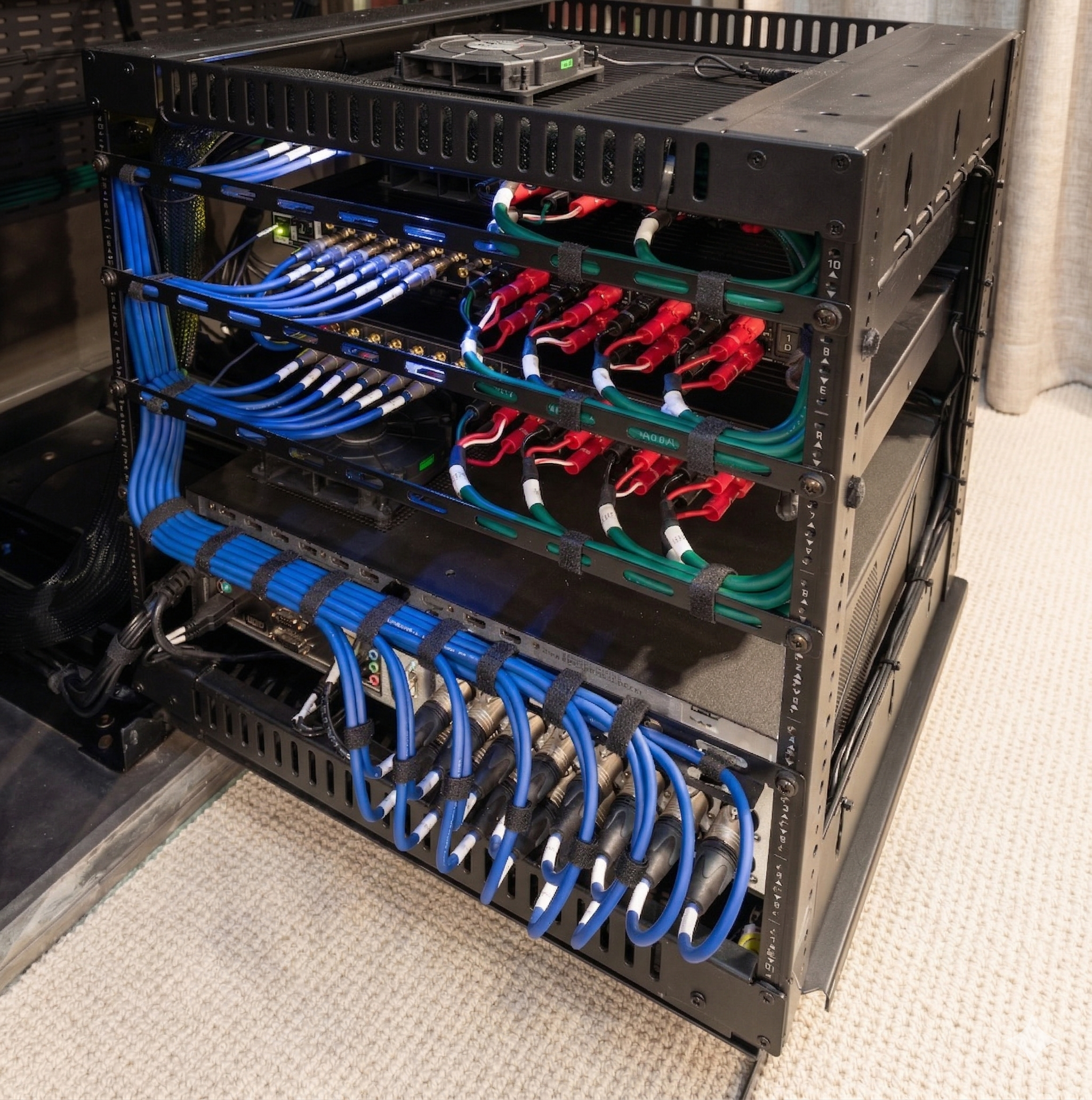 AV rack and bench preparation